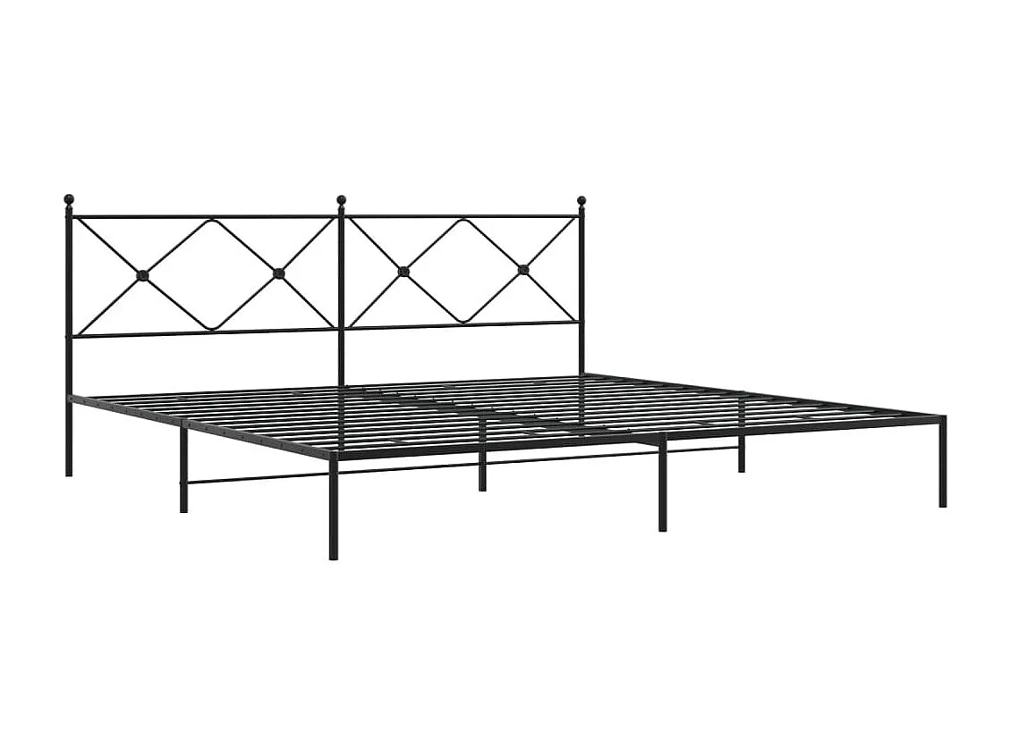 Cama matrimonial- 200x200 cm con cabecero metal negro ES834770
