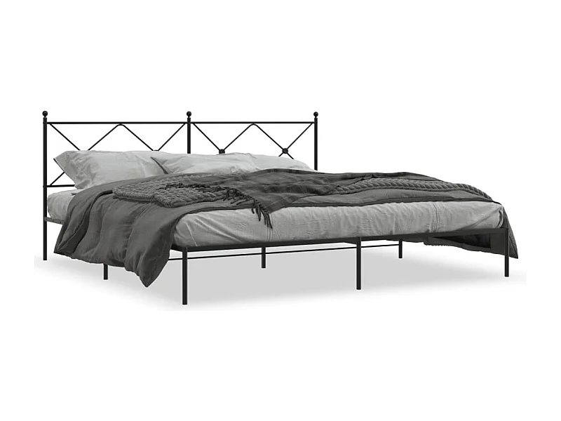 Cama matrimonial- 200x200 cm con cabecero metal negro ES834770