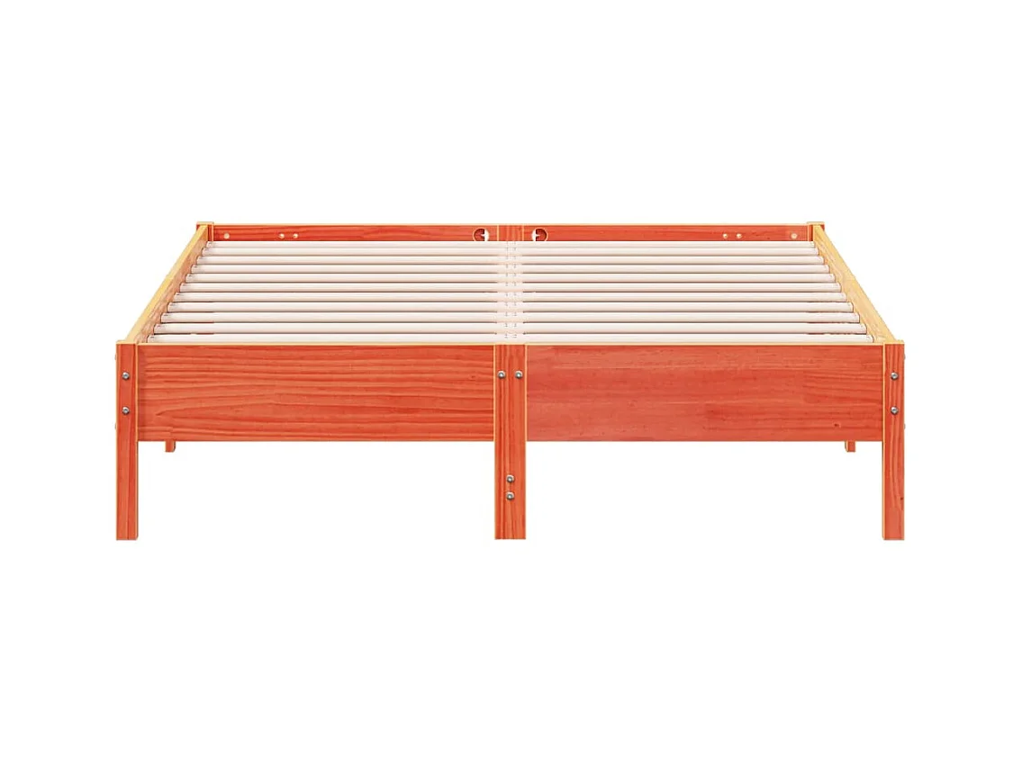 Bedframe zonder matras massief grenenhout wasbruin 160x200 cm BE289578