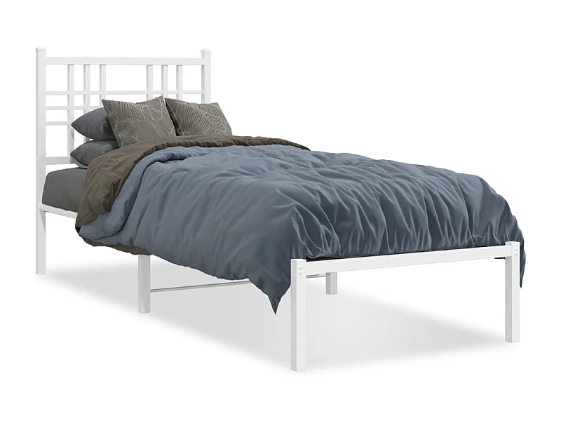 Cama com cabeceira 80x200 cm metal branco PT896780