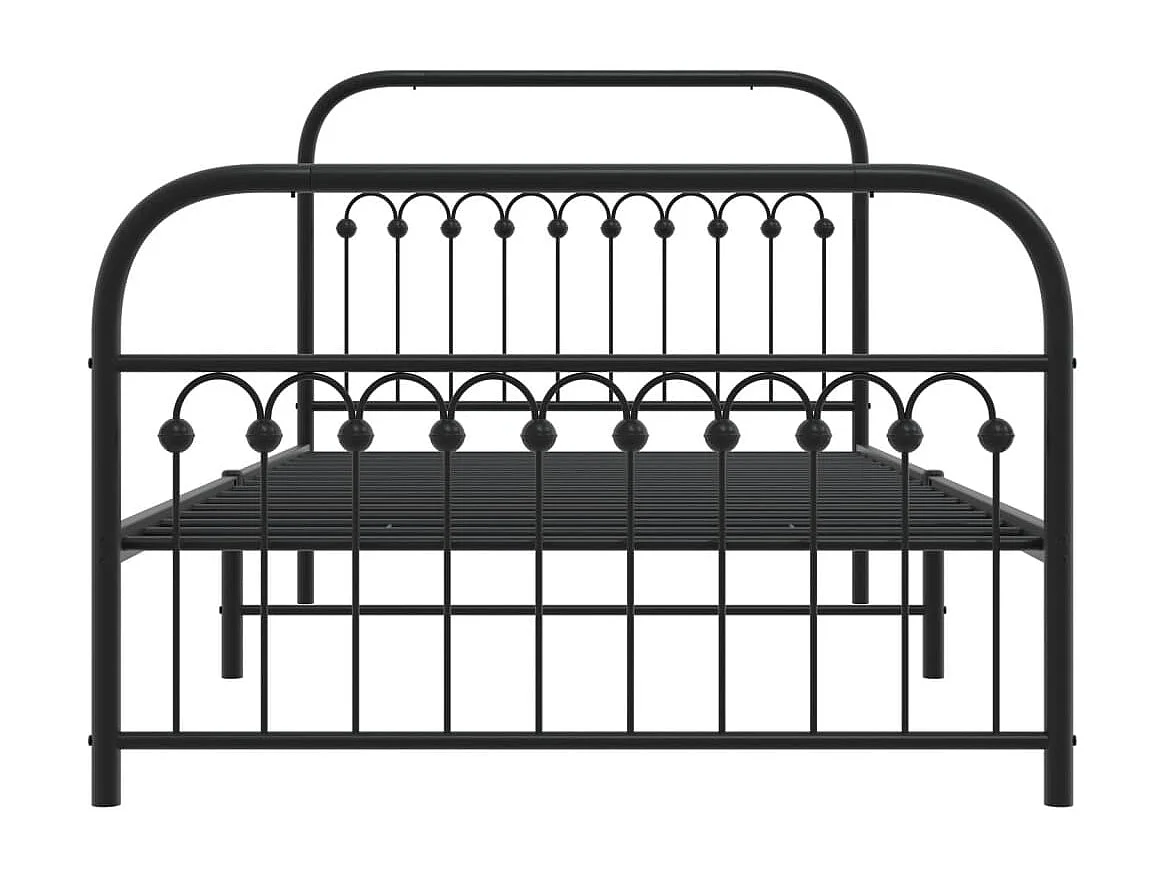 Cama com cabeceira e pés 107x203 cm metal preto PT146755