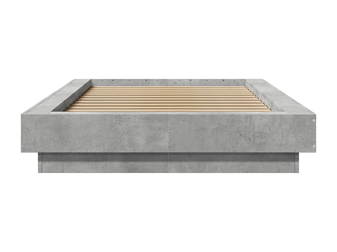Lit simple avec lumières LED gris béton 90x200 cm FR77804