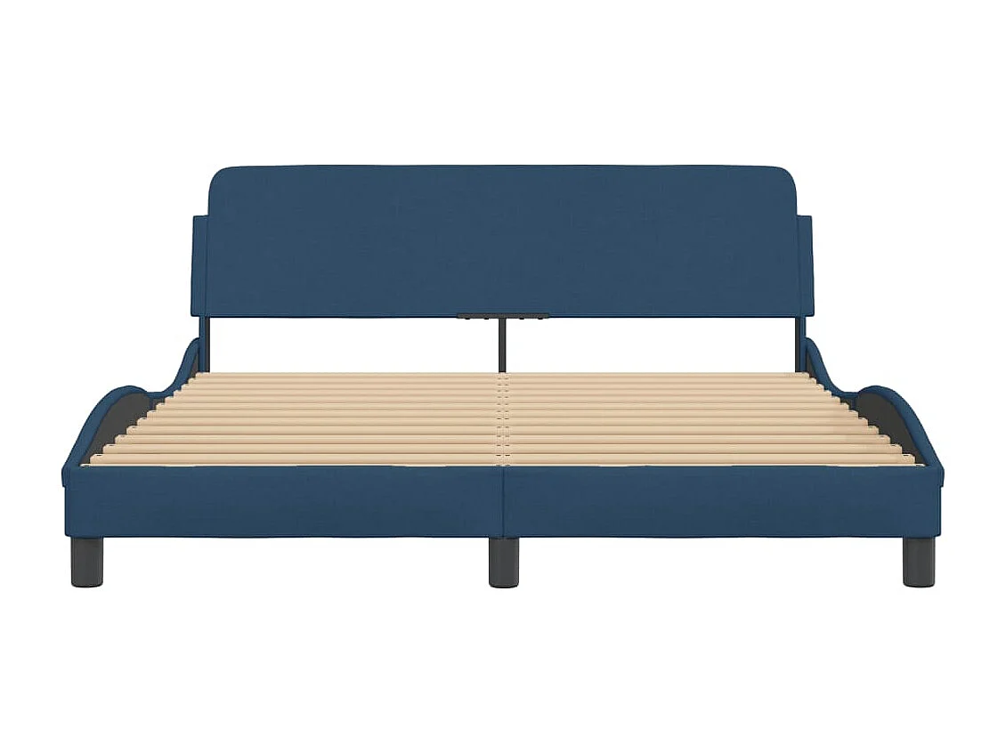 Bedframe met hoofdbord stof blauw 160x200 cm BE309452