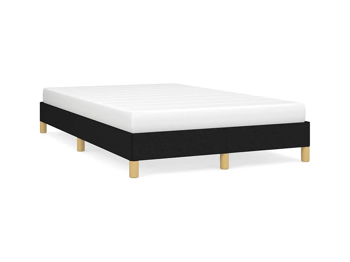 Lit double noir 120x190 cm tissu FR69260