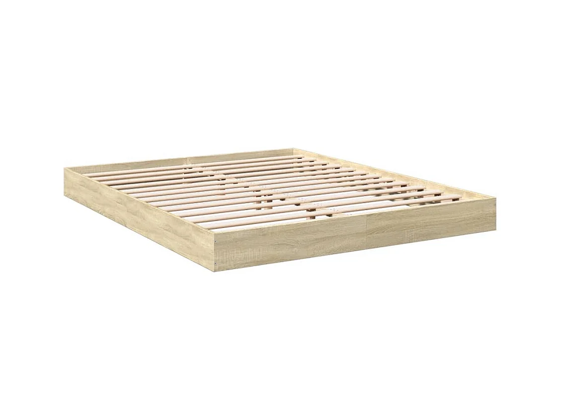 Cama matrimonial- 160x200 cm madera de ingeniería roble Sonoma ES931868