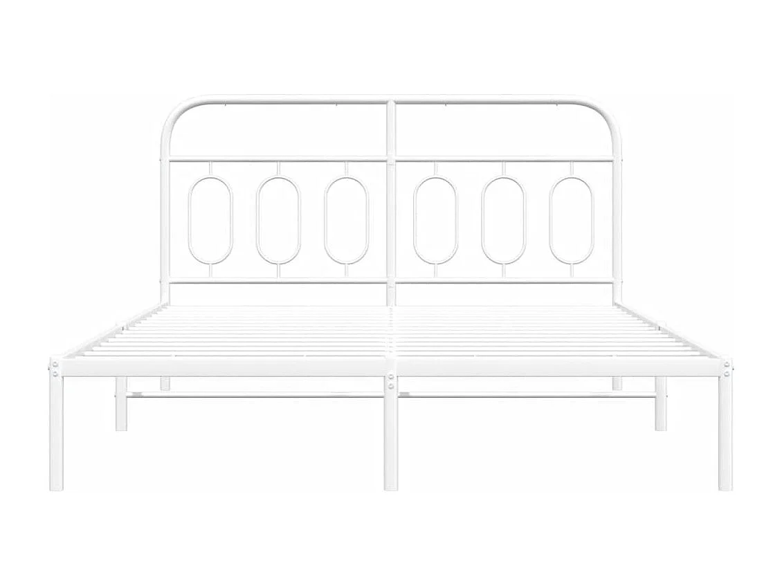 Cama com cabeceira 135x190 cm metal branco PT862208