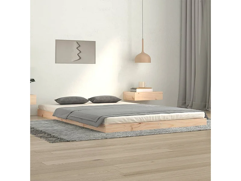 Lit double 120x200 cm bois de pin massif FR79748