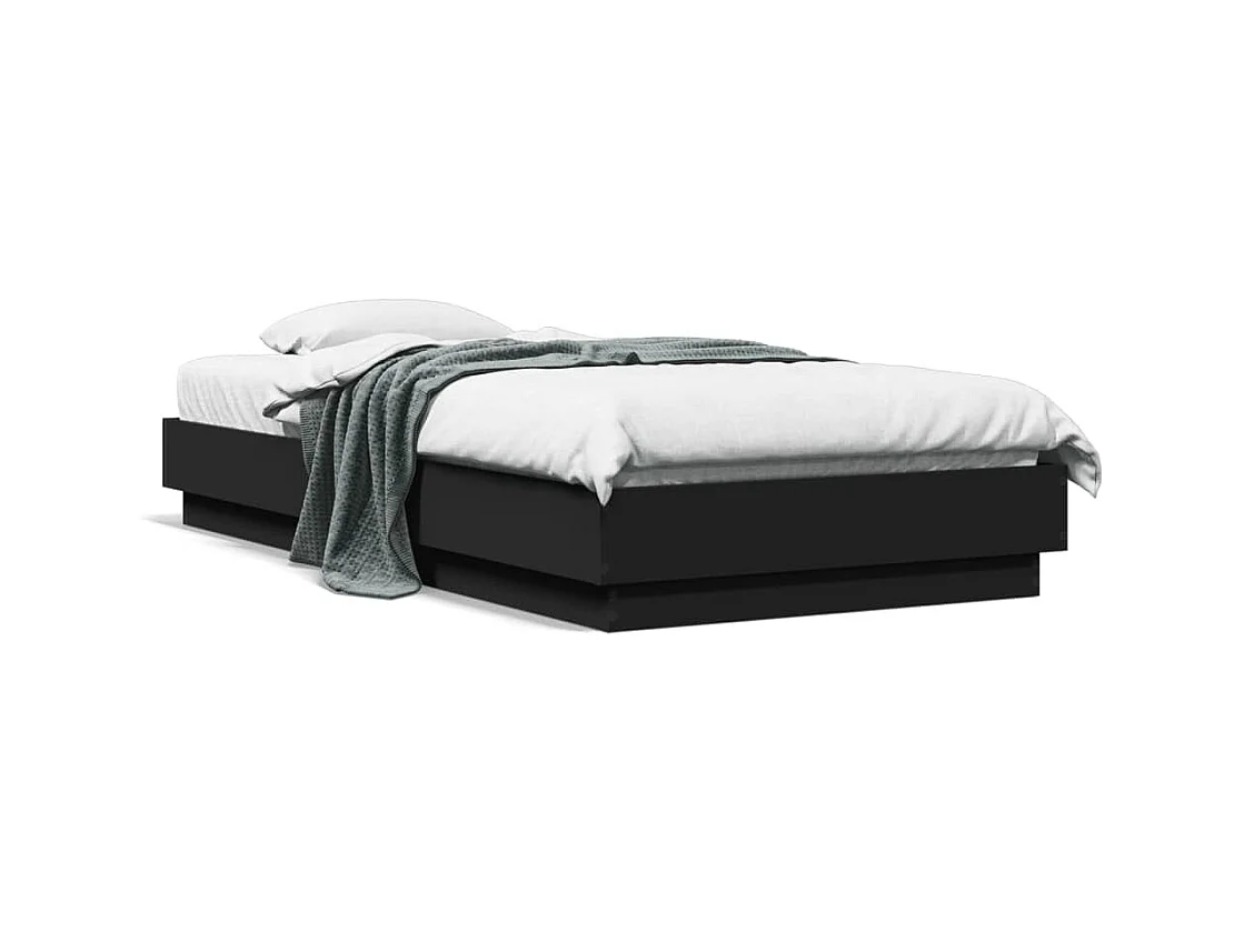 Lit simple avec lumières LED noir 75x190 cm FR40391