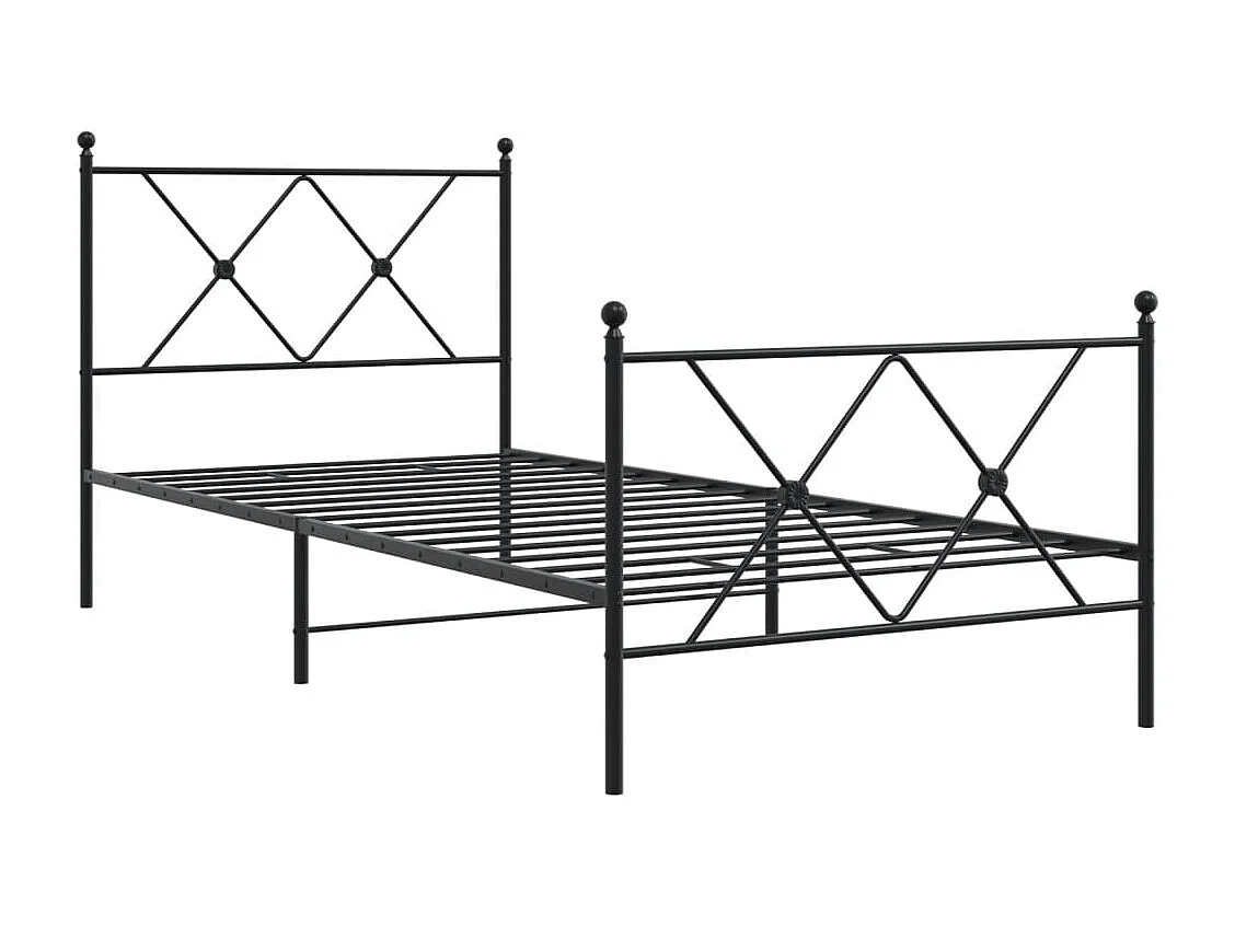 Bedframe met hoofd- en voeteneinde metaal zwart 90x190 cm BE568939
