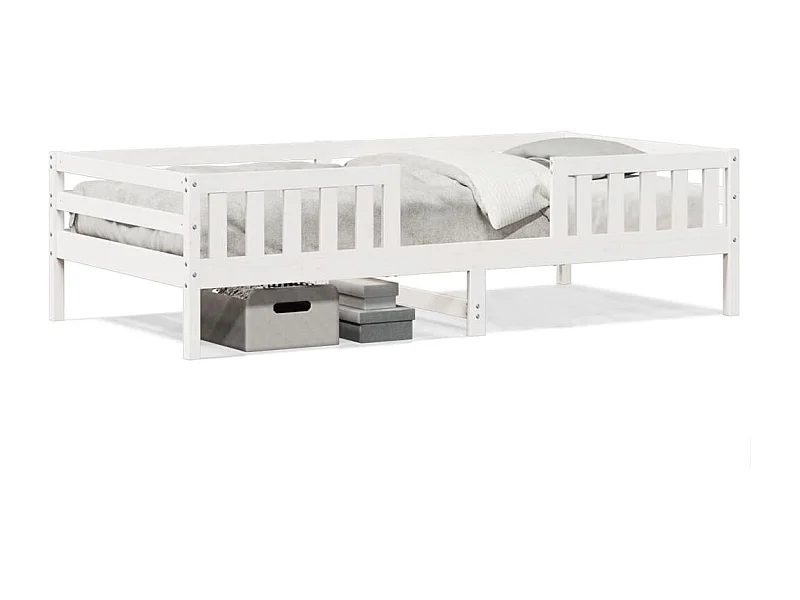 Lit simple blanc 100x200 cm bois de pin massif FR64470