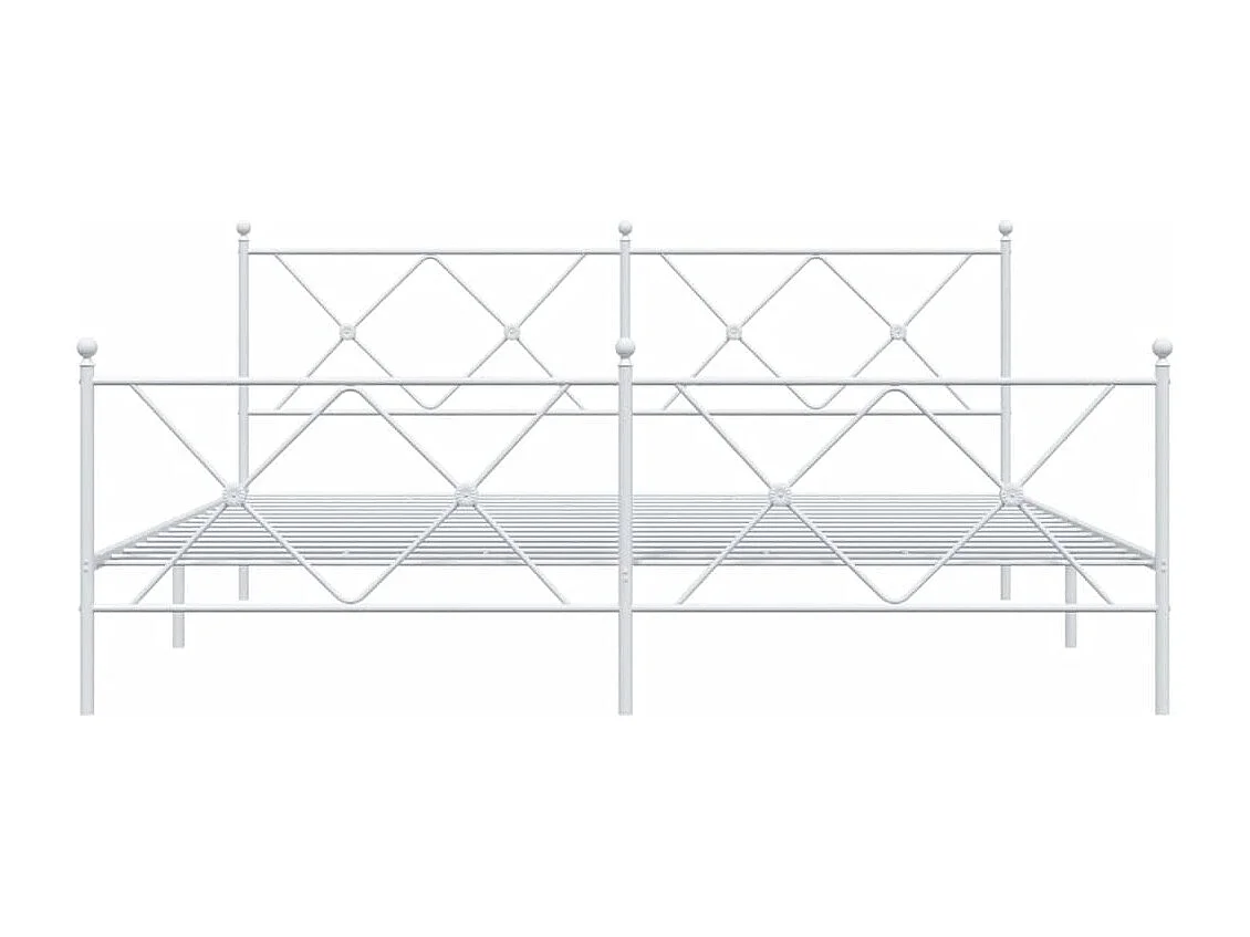 Bedframe met hoofd- en voeteneinde metaal wit 180x200 cm BE965721