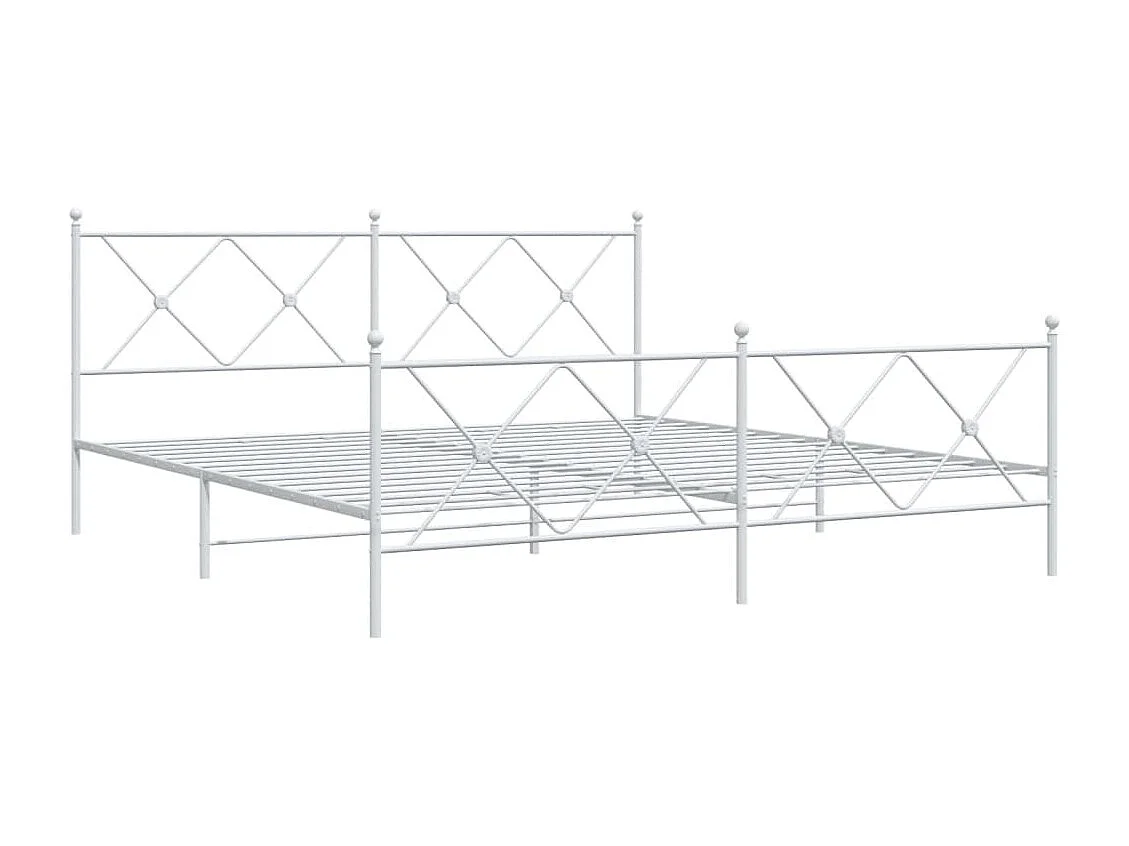 Bedframe met hoofd- en voeteneinde metaal wit 180x200 cm BE965721