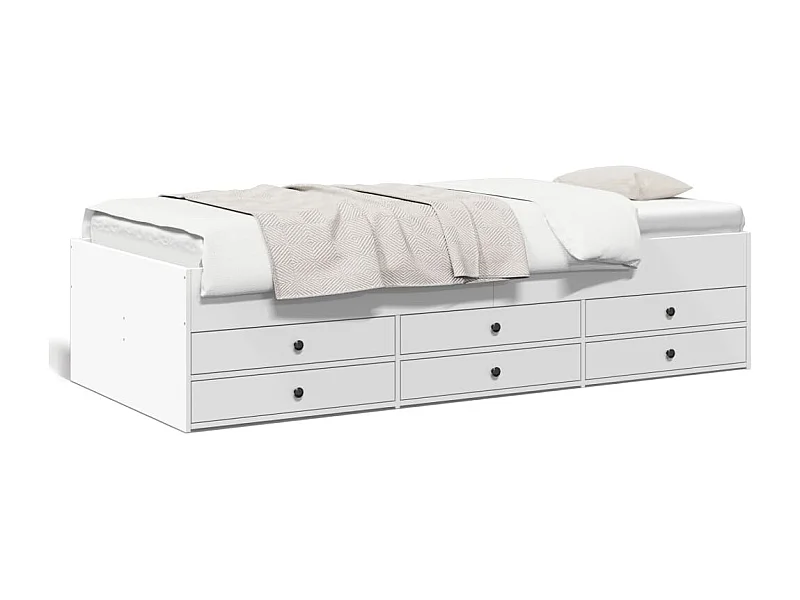 Cama c/ gavetas 100x200 cm derivados de madeira branco PT497970