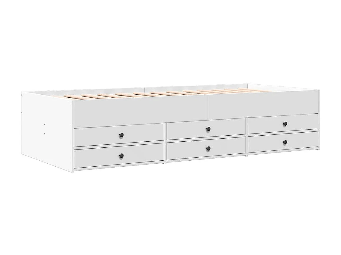 Lit de jour avec tiroirs blanc 100x200 cm bois d'ingénierie FR83450