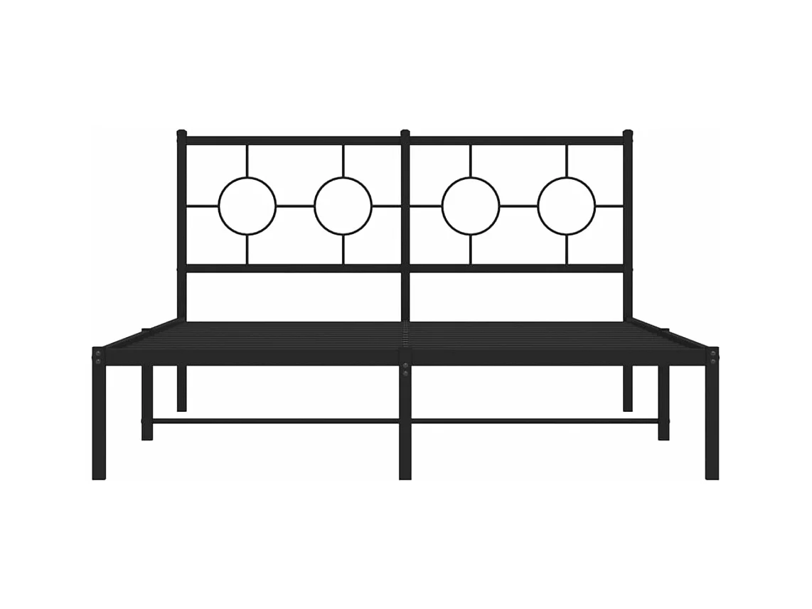 Cama matrimonial- 140x190 cm con cabecero metal negro ES673347