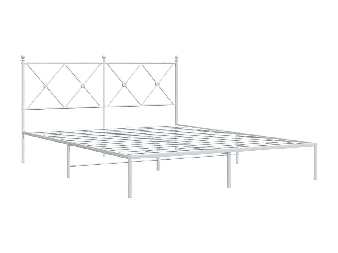 Cama matrimonial- 160x200 cm con cabecero metal blanca ES879884