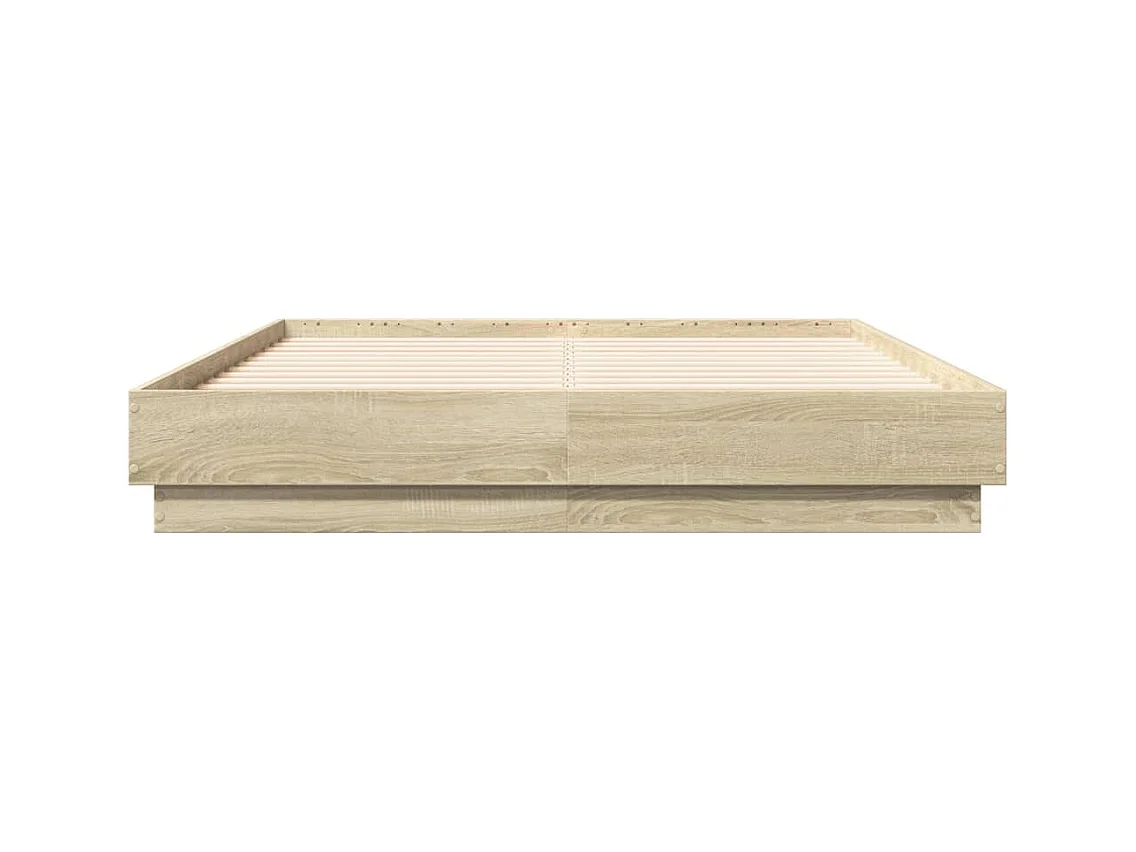 Lit double chêne sonoma 120x190 cm bois d'ingénierie FR40656
