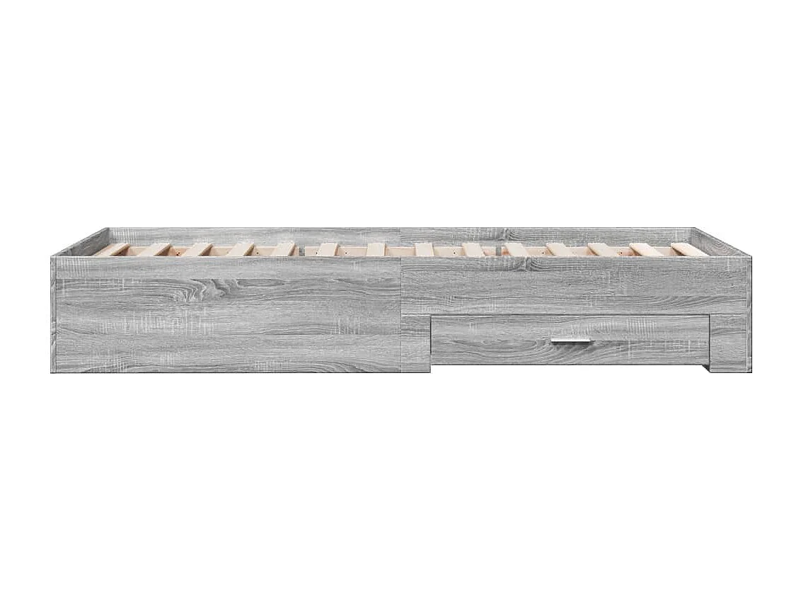 Bedframe met lades bewerkt hout grijs sonoma eiken 90x190 cm BE822620
