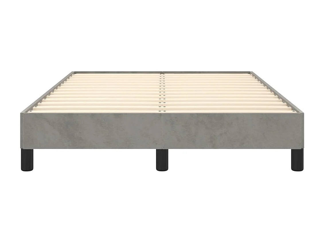 Lit double gris clair 120x190 cm velours FR55707