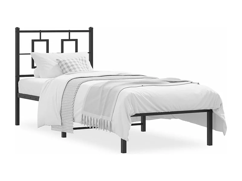 Cama com cabeceira 75x190 cm metal preto PT704600