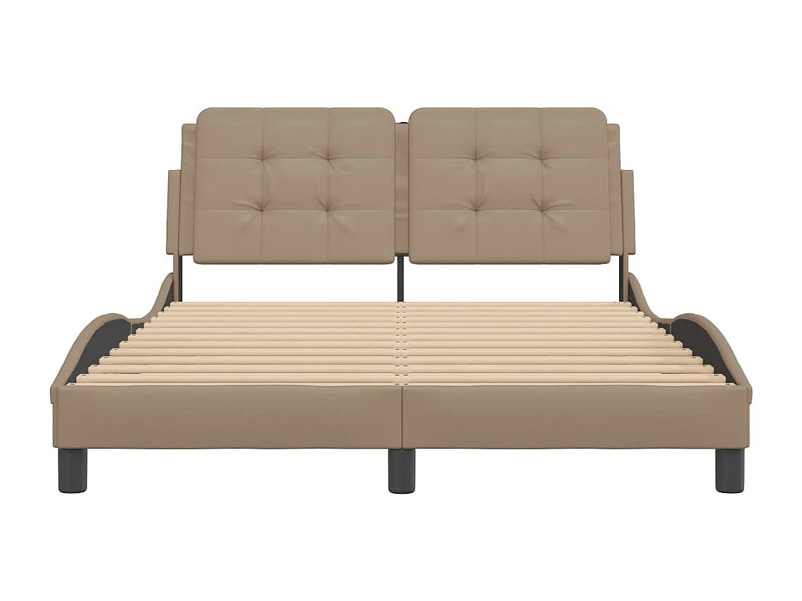 Cama cabeceira 140x200 cm couro artificial cappuccino PT141668