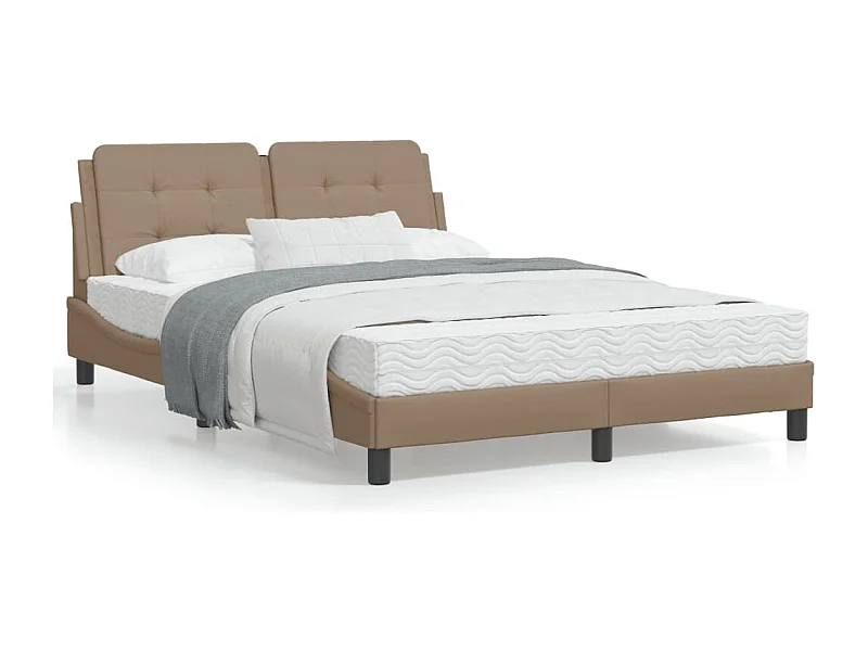 Cama cabeceira 140x200 cm couro artificial cappuccino PT141668