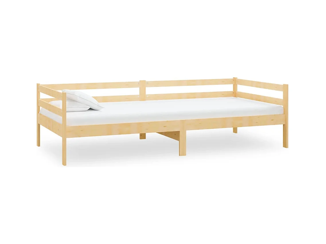 Lit de repos + matelas 90x200 cm Bois de pin massif FR51056