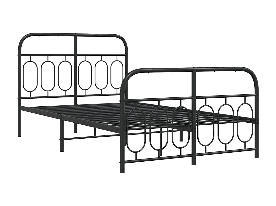 Cama com cabeceira e pés 120x190 cm metal preto PT966150