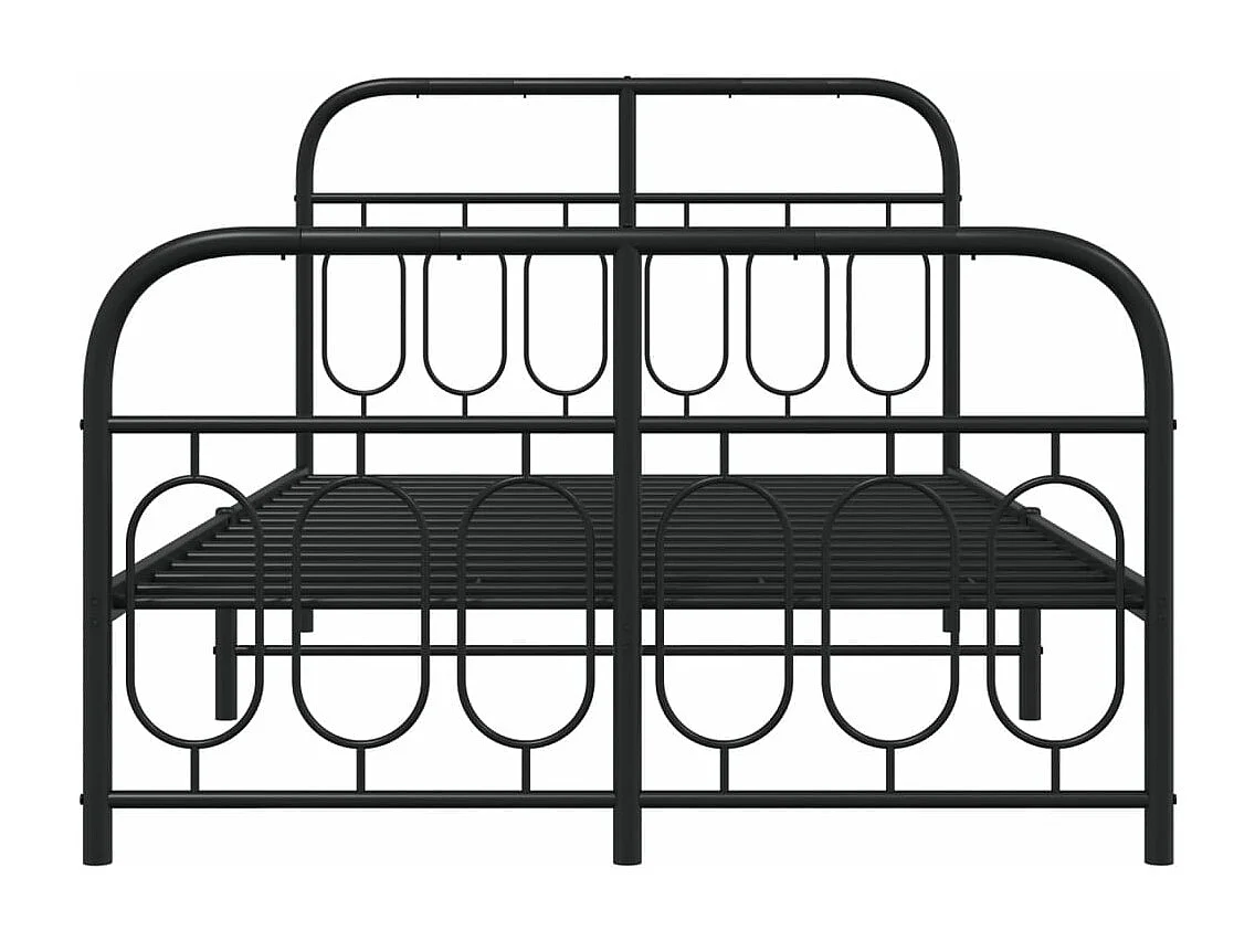 Cama com cabeceira e pés 120x190 cm metal preto PT966150