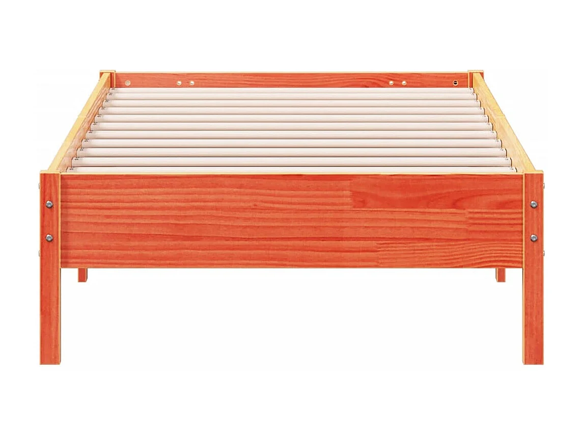 Lit simple cire marron 100x200 cm bois de pin massif FR17951