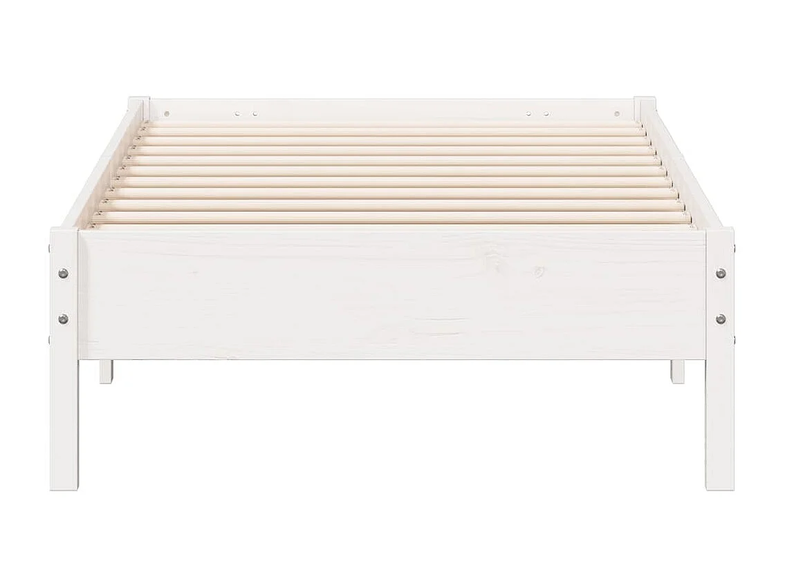 Cama 90x190 cm madeira de pinho maciça branco PT289610