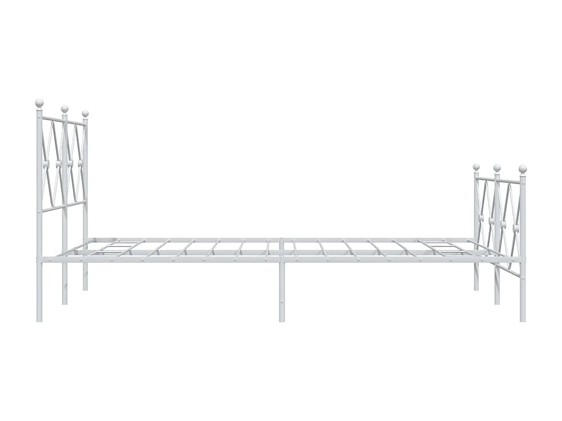 Cama com cabeceira e pés 120x190 cm metal branco PT295812