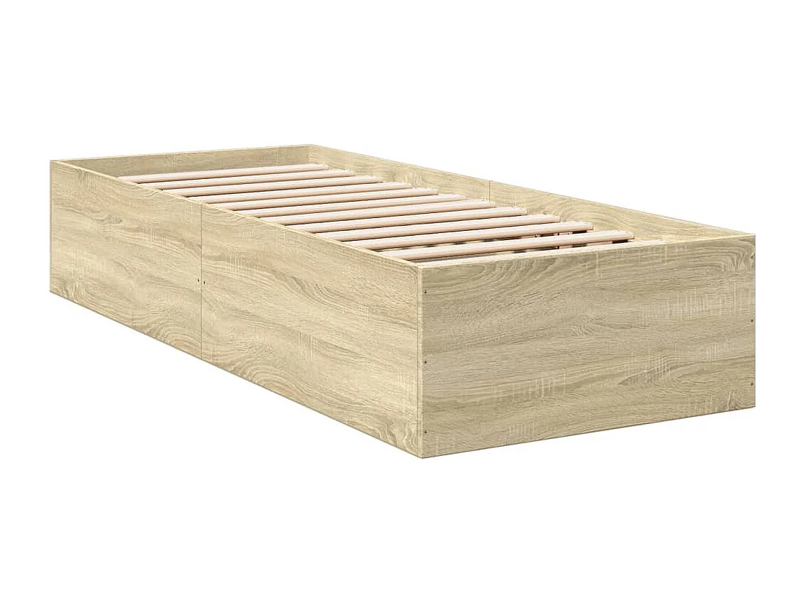 Lit simple chêne sonoma 90x190 cm bois d'ingénierie FR56296