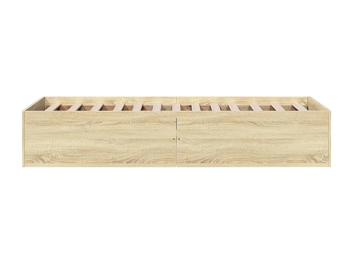 Lit simple chêne sonoma 90x190 cm bois d'ingénierie FR56296