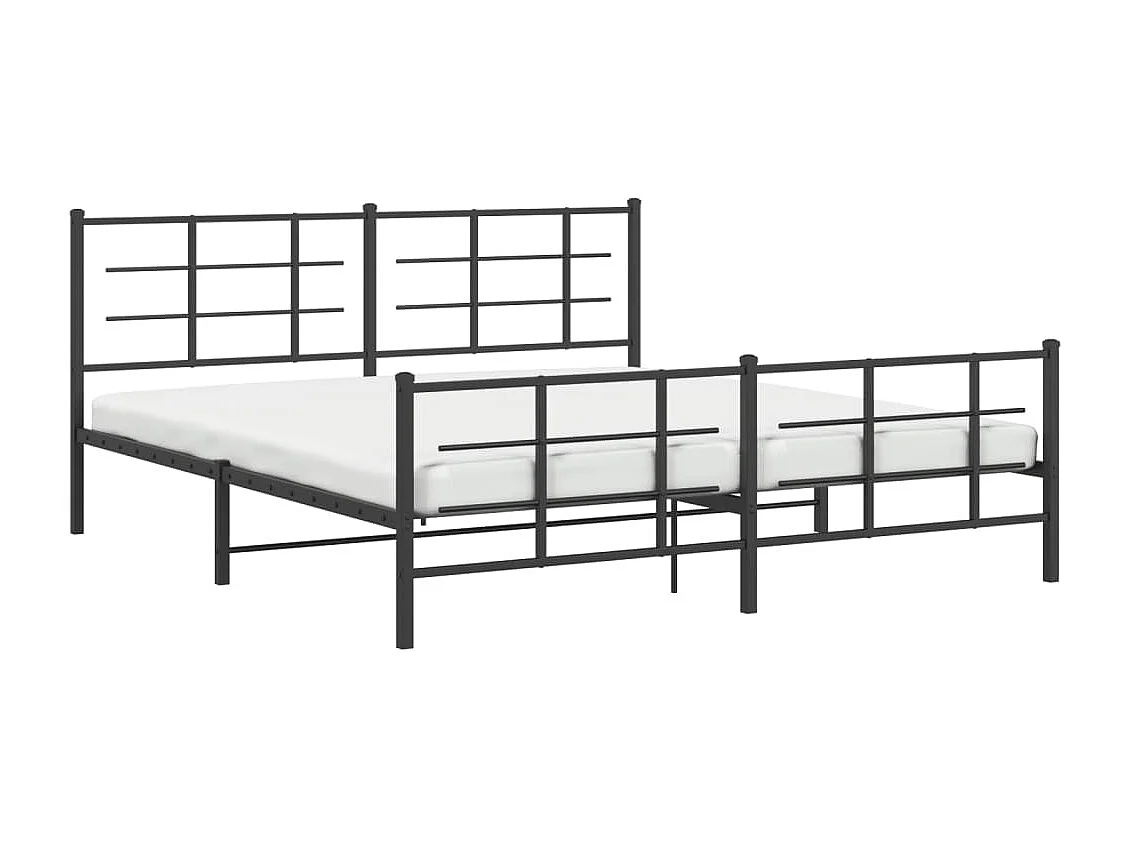 Bedframe met hoofd- en voeteneinde metaal zwart 180x200 cm BE252389