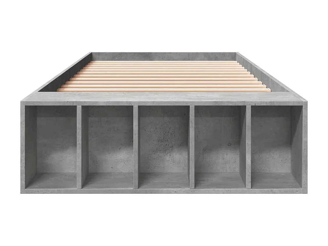 Cama individual- 75x190 cm madera de ingeniería gris hormigón ES686781