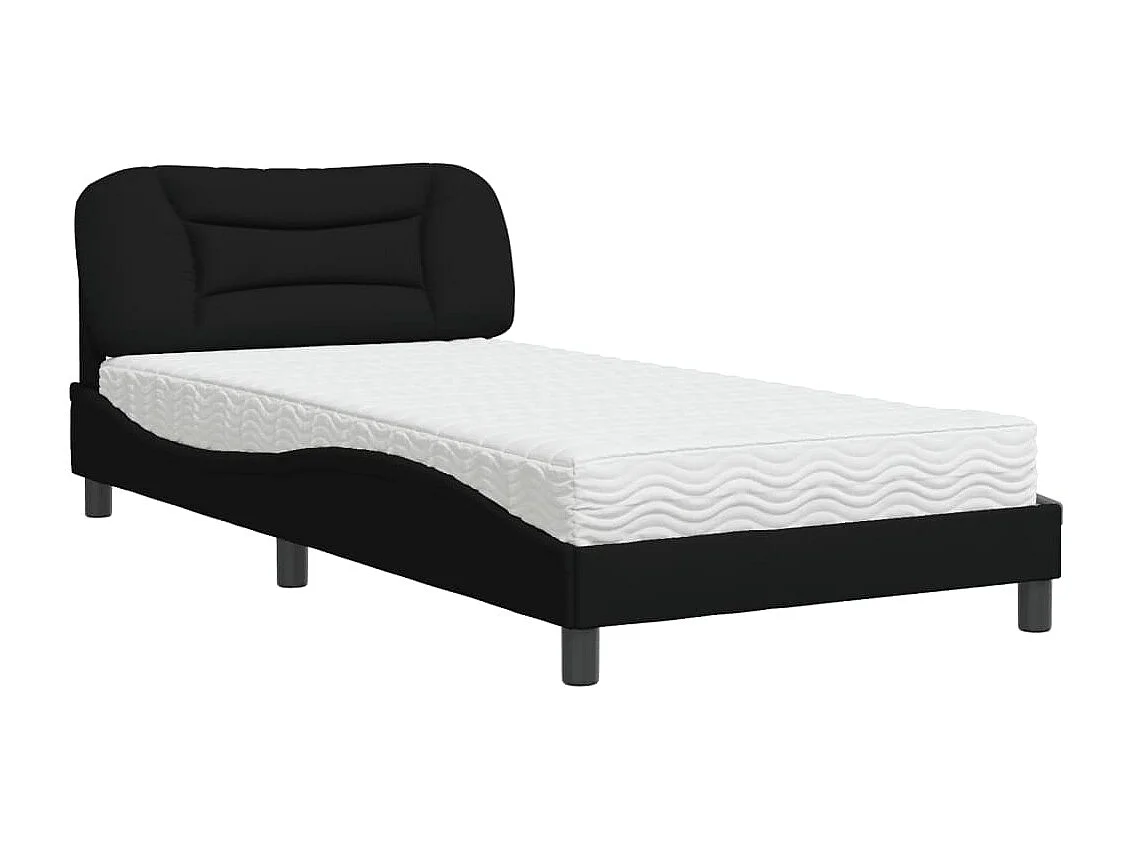 Cama com colchão 100x200 cm tecido preto PT731357