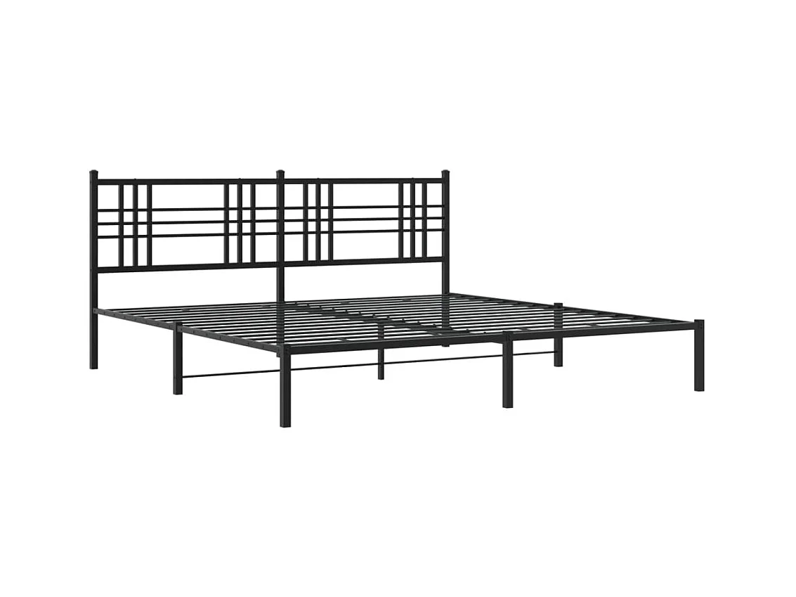 Cama matrimonial- 200x200 cm con cabecero metal negro ES691480