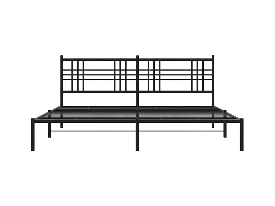 Cama matrimonial- 200x200 cm con cabecero metal negro ES691480