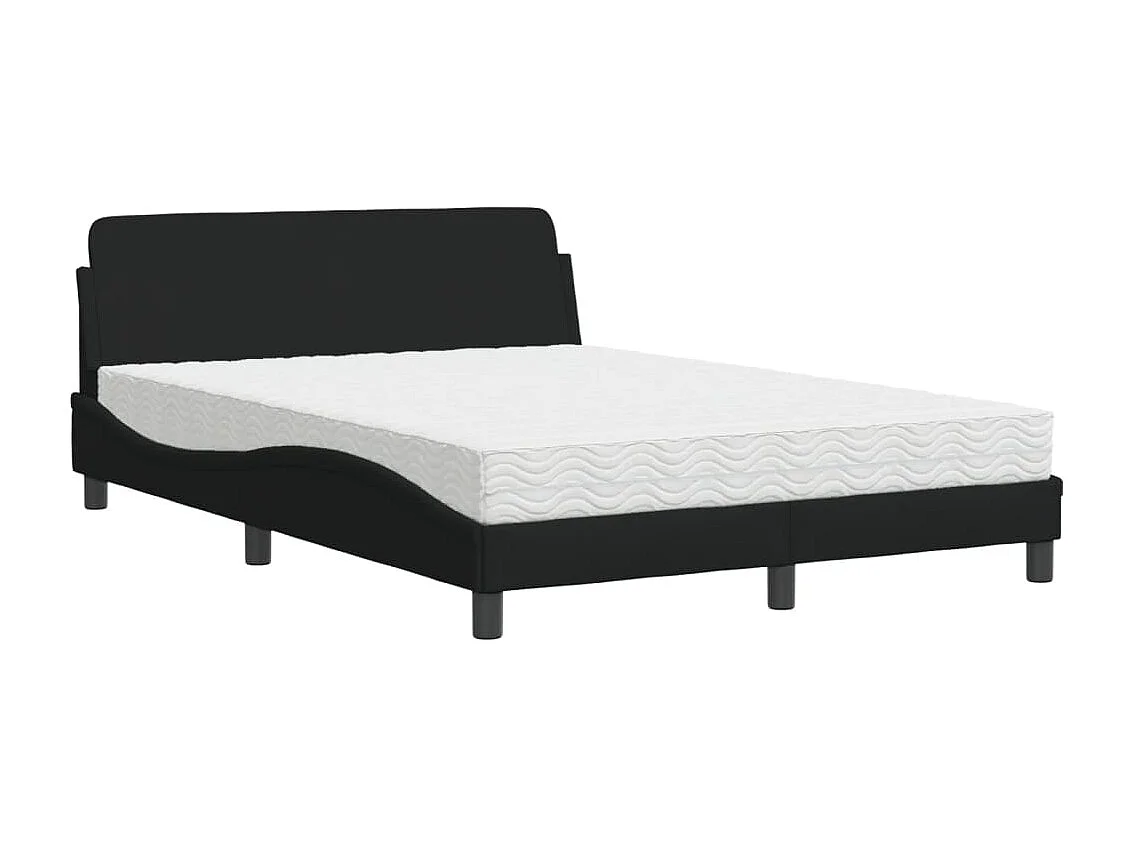Bed met matras stof zwart 120x200 cm BE153235