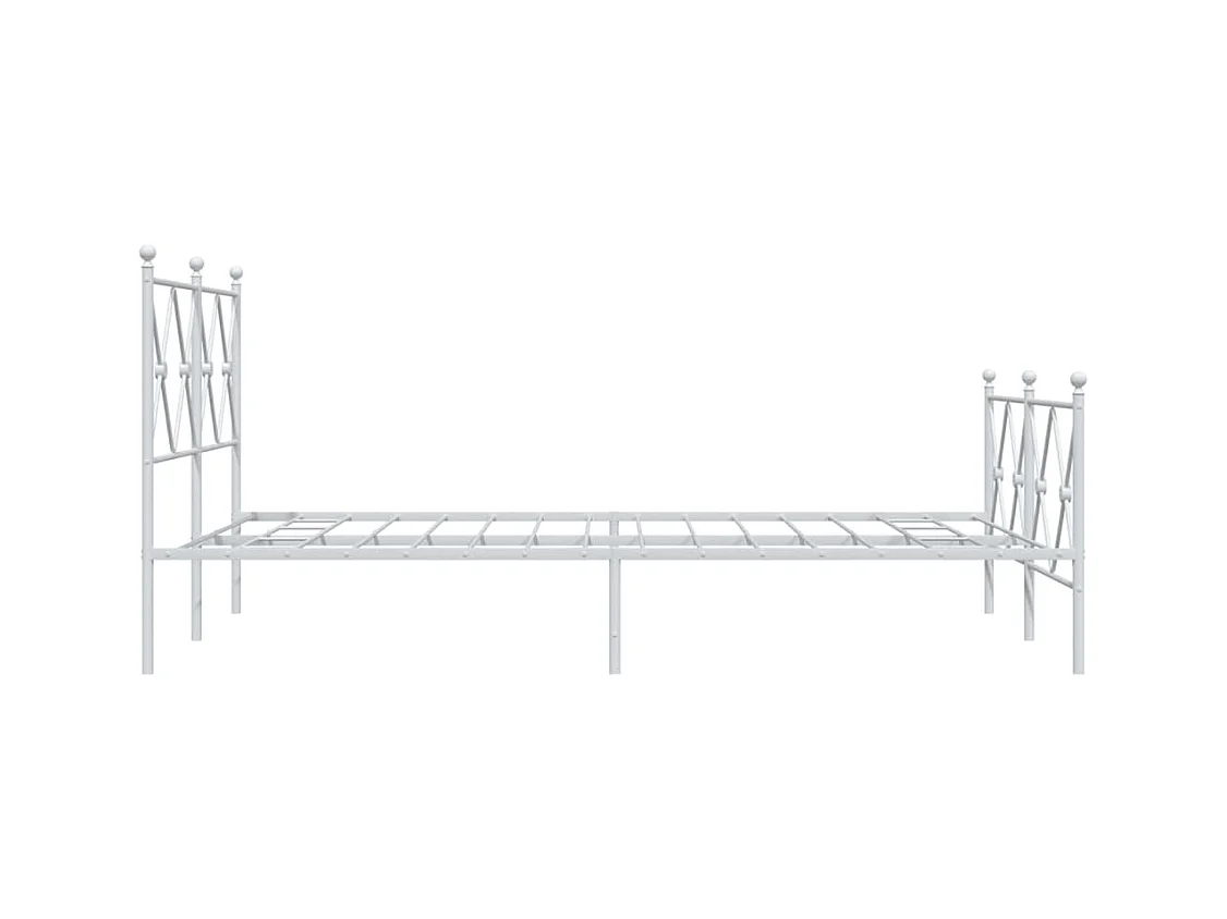 Cama 120x200 cm - metal con cabecero y estribo blanco ES702311