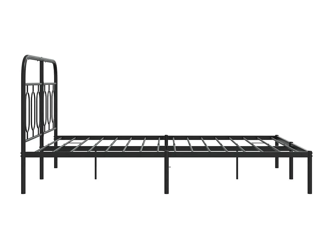 Cama com cabeceira 140x190 cm metal preto PT437103