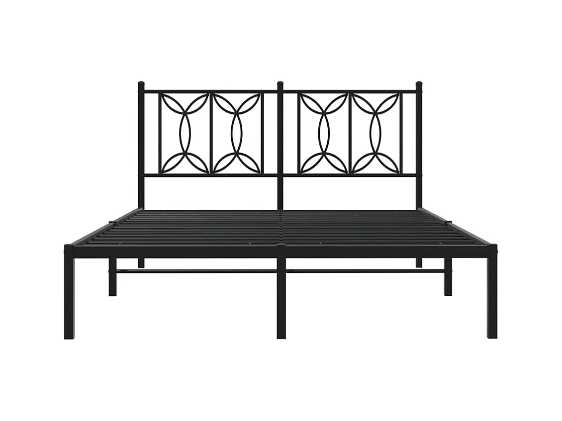 Cama matrimonial- 140x200 cm con cabecero metal negro ES570414