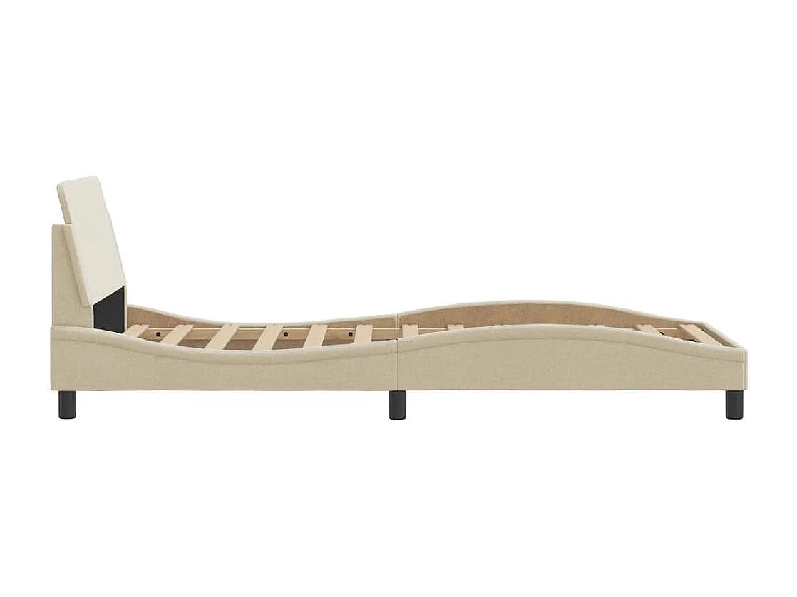 Cama c/ cabeceira tecido cor creme 80x200 cm PT709429