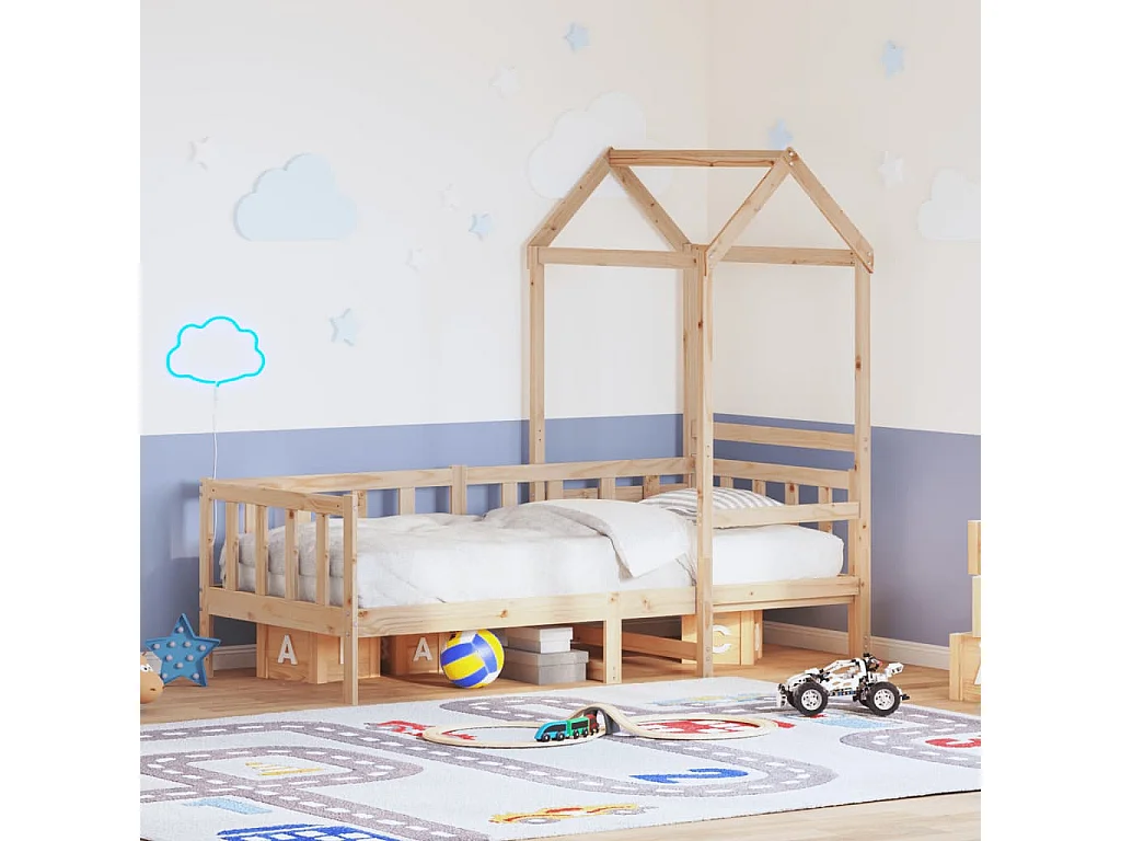 Lit de jour avec toit 80x200 cm bois de pin massif FR70119