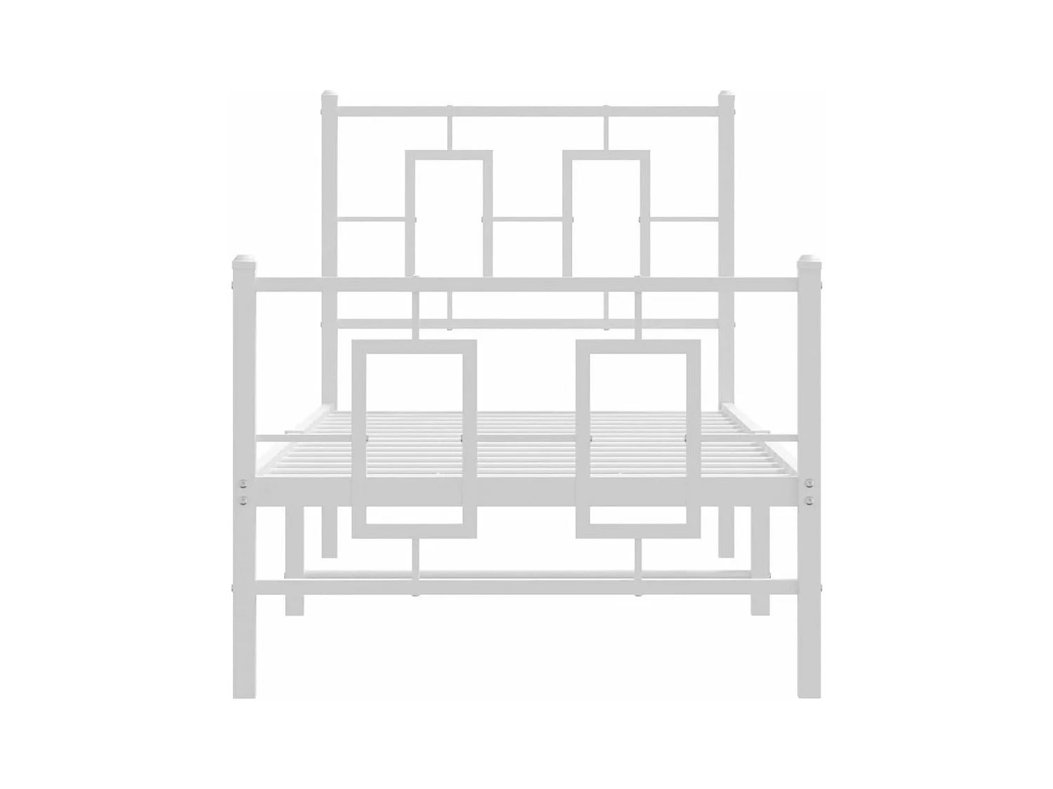 Cama 75x190 cm - metal con cabecero y pie blanca ES108758