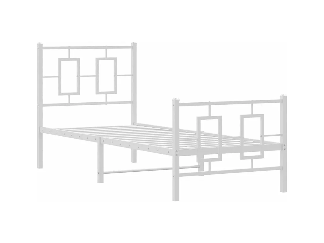 Cama 75x190 cm - metal con cabecero y pie blanca ES108758