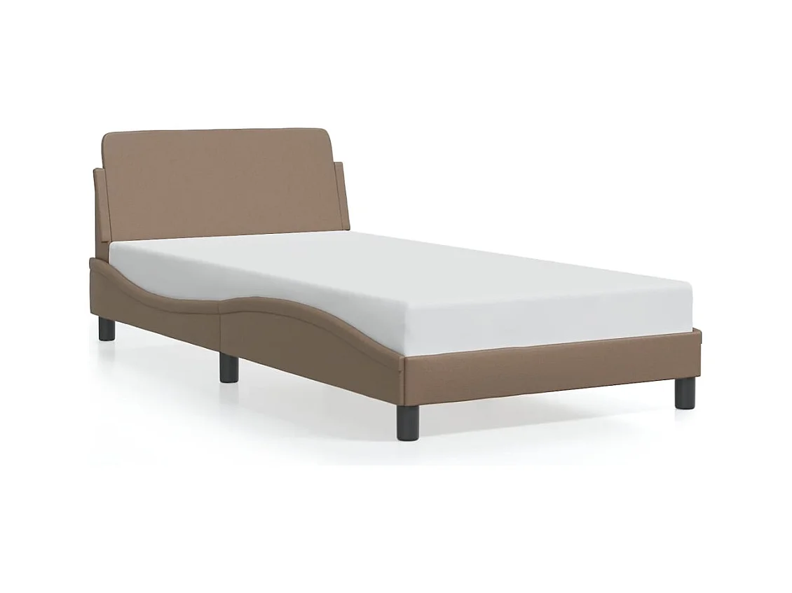 Cama cabeceira 100x200 cm couro artificial cappuccino PT982544