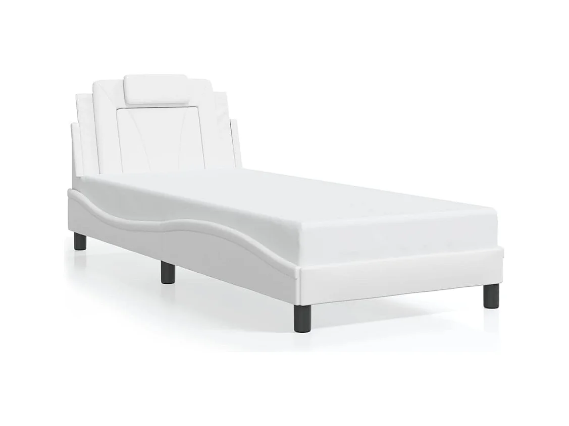 Bedframe met LED-verlichting kunstleer wit 80x200 cm BE501817