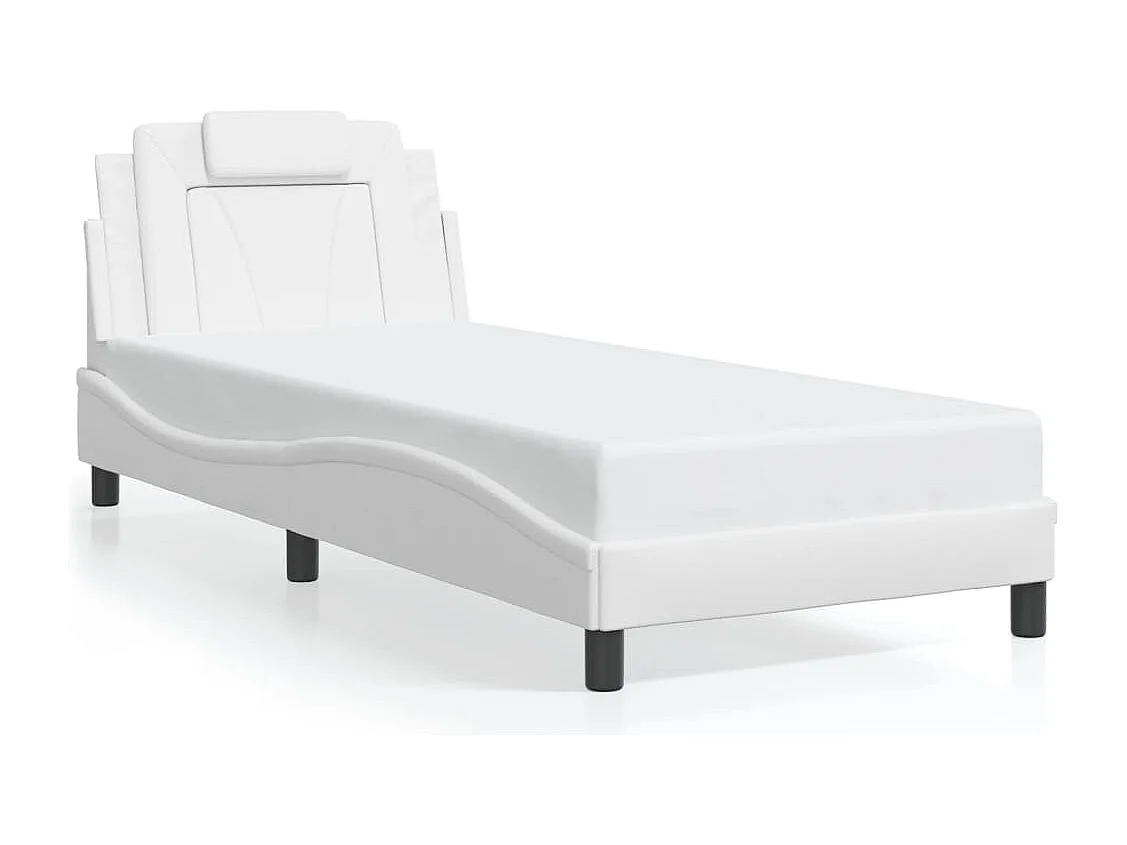 Lit simple avec lumières LED blanc 80x200 cm similicuir FR70234